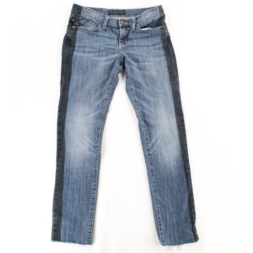 Rock & Republic Jeans Two-Tone Berlin Size 6 30.5 Inseam, Low Rise
